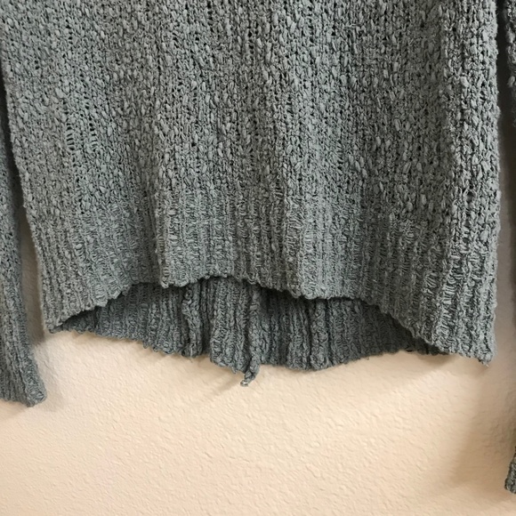 Ruby Moon Knit Deep Open Back Textured Sweater In Slate Teal In Size X-Small - Picture 7 of 12